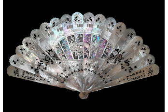 Pearl flowers, late 19 th century fan