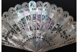 Pearl flowers, late 19 th century fan