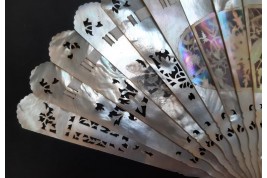 Pearl flowers, late 19 th century fan