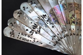 Pearl flowers, late 19 th century fan
