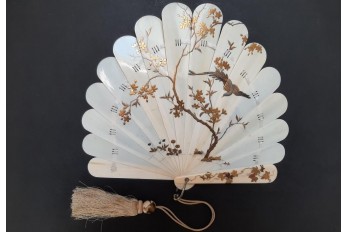 Japanese birds, fan circa 1900