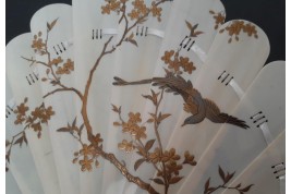 Japanese birds, fan circa 1900