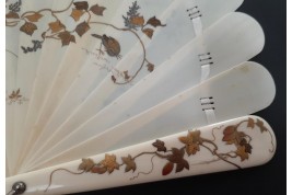 Japanese birds, fan circa 1900