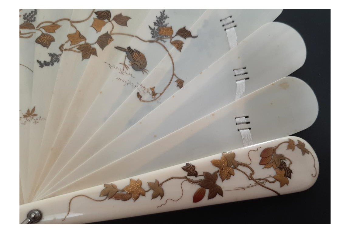 Japanese birds, fan circa 1900