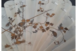 Japanese birds, fan circa 1900