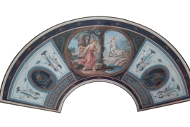 Harmonia d'Angelica Kauffman, feuille d'éventail (Tommaso Bigatti ?), fin XVIIIe siècle