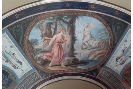 Harmonia after Angelica Kauffman, late 18th century fan leaf (Tommaso Bigatti ?)