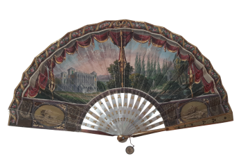 Palladian villa in Italy, fan circa 1825–30