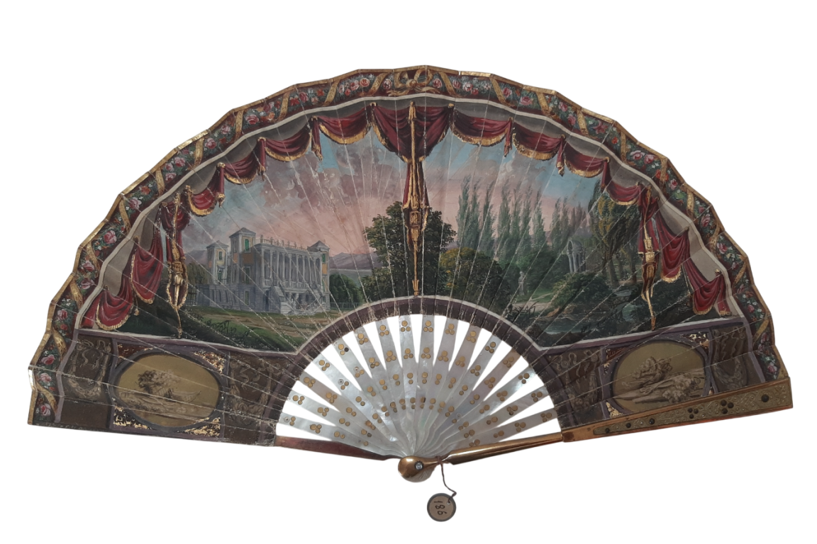 Palladian villa in Italy, fan circa 1825–30