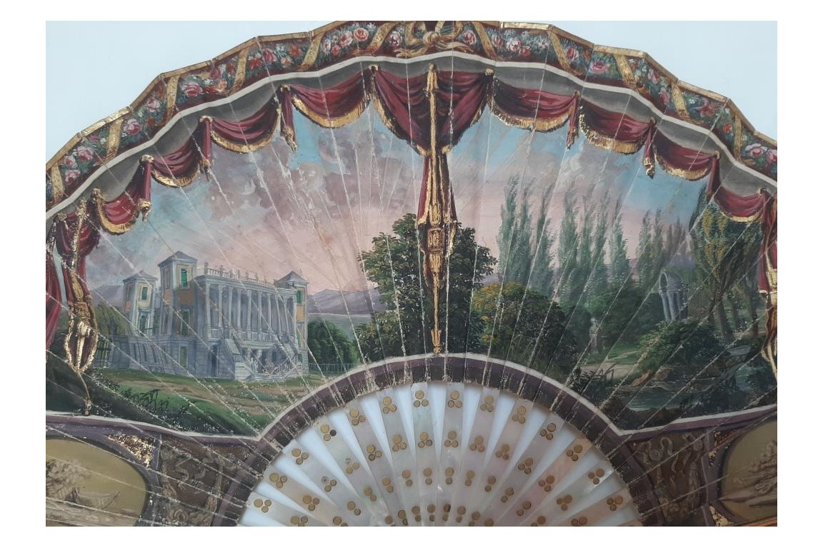 Villa palladienne en Italie, éventail vers 1825-30