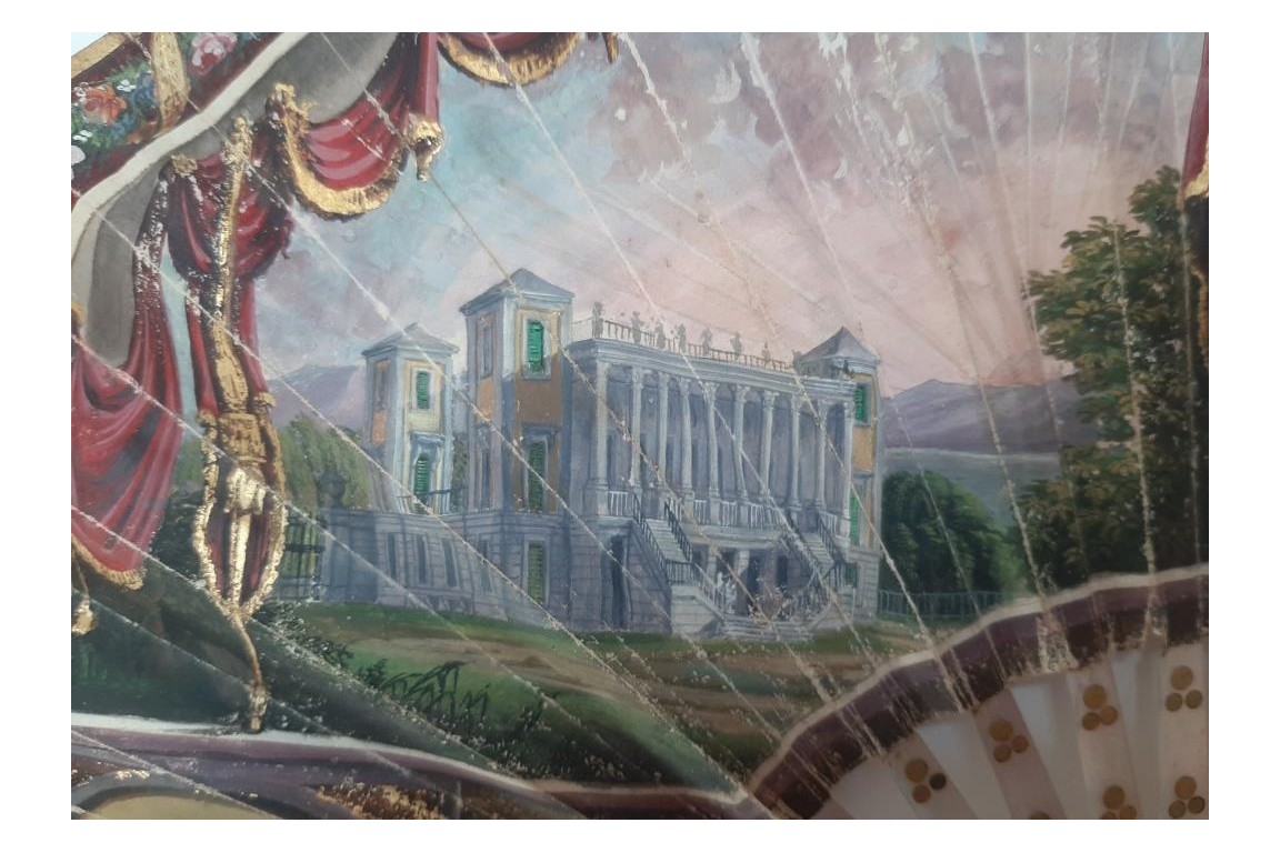 Palladian villa in Italy, fan circa 1825–30