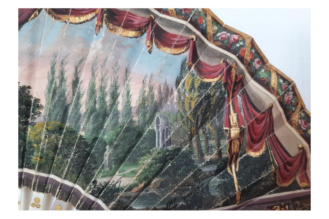 Palladian villa in Italy, fan circa 1825–30