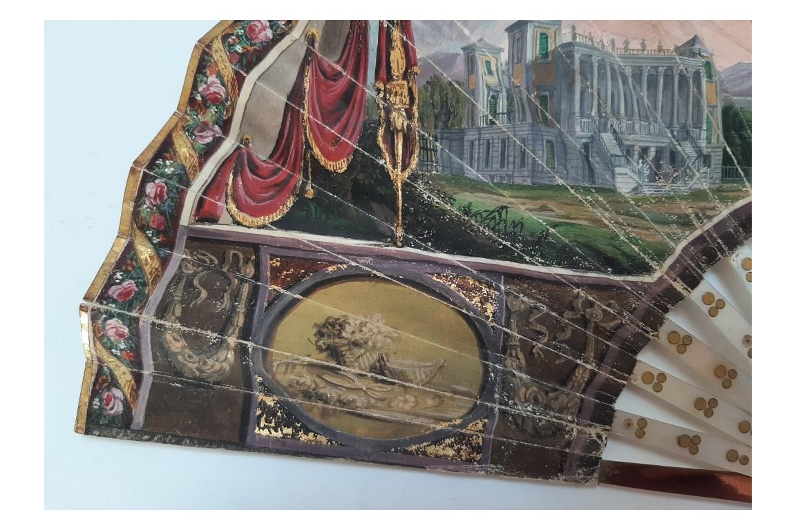 Palladian villa in Italy, fan circa 1825–30