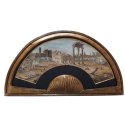 Roman Forum, Grand Tour fan leaf, late 18th century