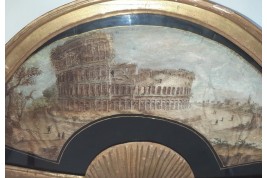 Le Colosseum, feuille d'éventail du Grand Tour, fin XVIIIe siecle