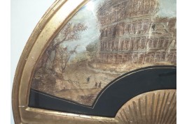 Le Colosseum, feuille d'éventail du Grand Tour, fin XVIIIe siecle