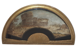 Colosseum, Grand Tour fan leaf, late 18th century
