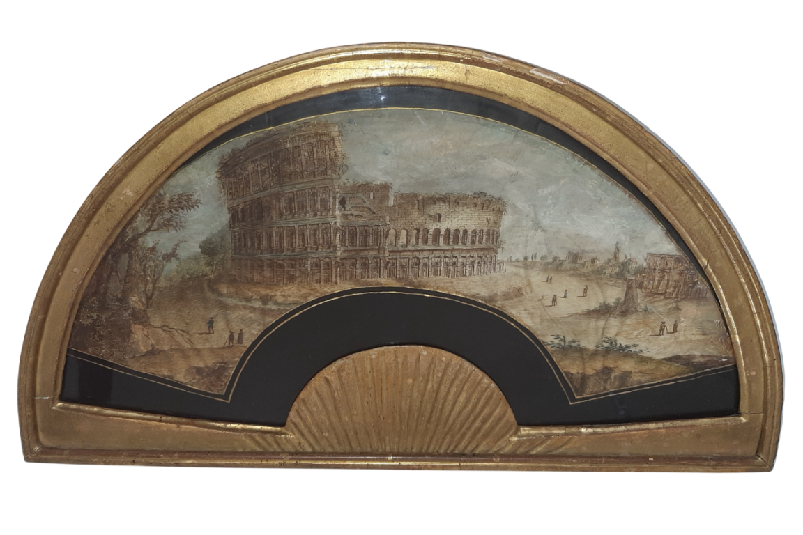 Colosseum, Grand Tour fan leaf, late 18th century