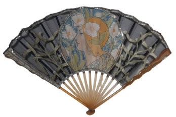 Duvelleroy, mistletoe Beauty. Fan in the style of Mucha, Art Nouveau period
