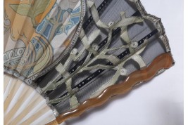 Duvelleroy, mistletoe Beauty. Fan in the style of Mucha, Art Nouveau period