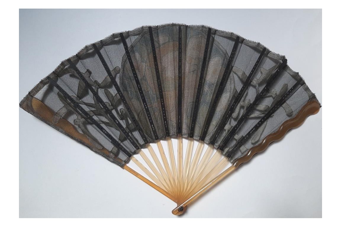 Duvelleroy, mistletoe Beauty. Fan in the style of Mucha, Art Nouveau period