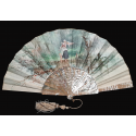 Faucon, virtuous and persevering love. Fan by E. Prieur, circa 1870–80