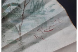 Faucon, L'amour vertueux et persévérant. Éventail de E. Prieur vers 1870-80