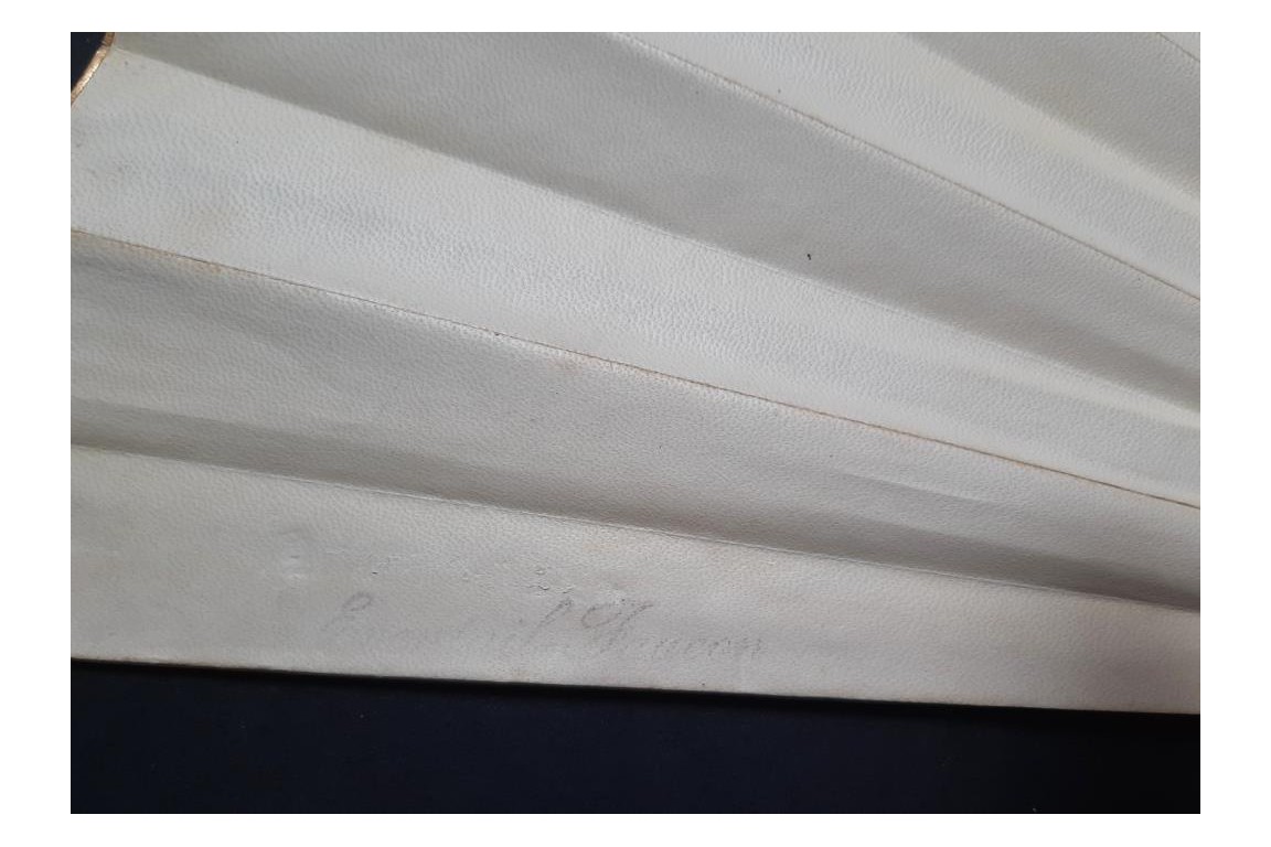 Faucon, L'amour vertueux et persévérant. Éventail de E. Prieur vers 1870-80