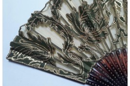 Kees, iris and peonies. Art Nouveau fan