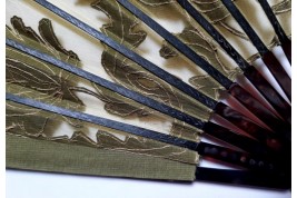 Kees, iris and peonies. Art Nouveau fan