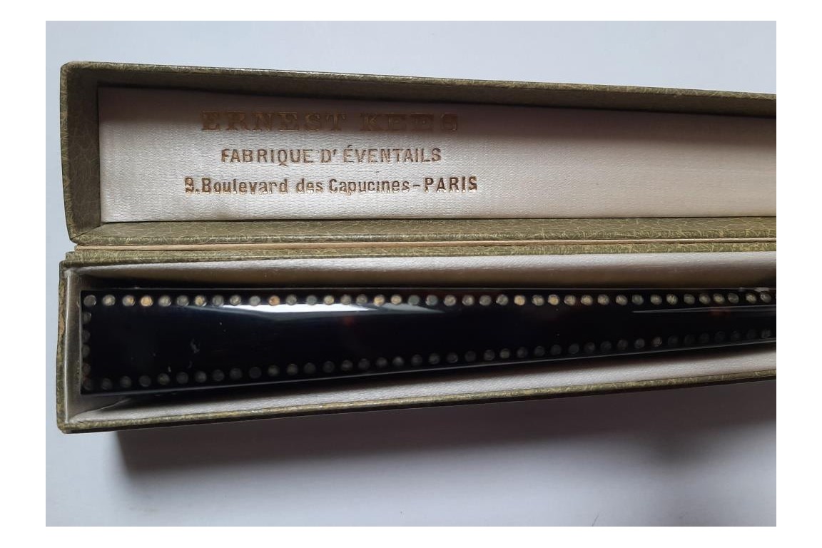 Kees, iris and peonies. Art Nouveau fan