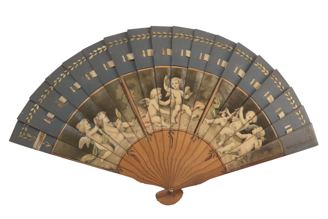 Kees, angels. Early 20th century fan