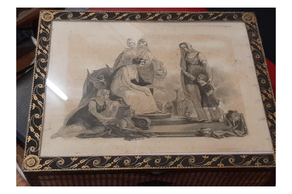 Coffret à ouvrage du papetier Lavallard, vers 1810