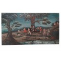 Le juge de village, feuille d'éventail vers 1700