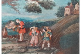 The judge in the village, fan leaf circa 1700