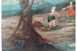 The judge in the village, fan leaf circa 1700