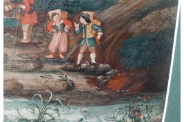 The judge in the village, fan leaf circa 1700