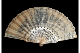 The teacher and the troublemaker, fan after Girardet circa 1860-1900
