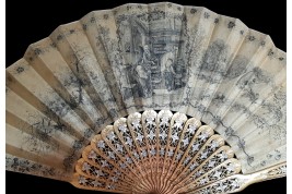 The teacher and the troublemaker, fan after Girardet circa 1860-1900