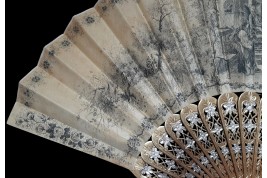 The teacher and the troublemaker, fan after Girardet circa 1860-1900