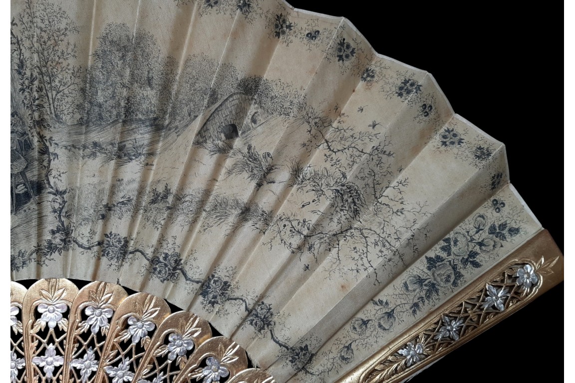 The teacher and the troublemaker, fan after Girardet circa 1860-1900