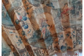 Boilermaker, fiddle, peepshowman... The street works, fan circa 1760