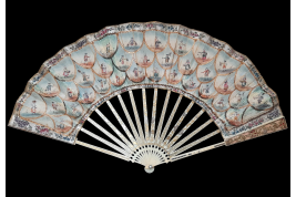 Le montreur de boite optique, la marchande d'éventails... Éventail des cris de Paris vers 1770