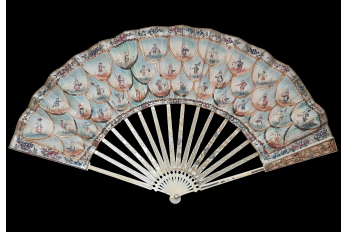 Le montreur de boite optique, la marchande d'éventails... Éventail des cris de Paris vers 1770