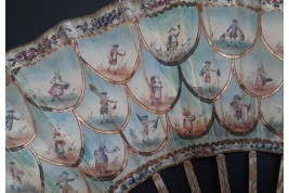 Le montreur de boite optique, la marchande d'éventails... Éventail des cris de Paris vers 1770