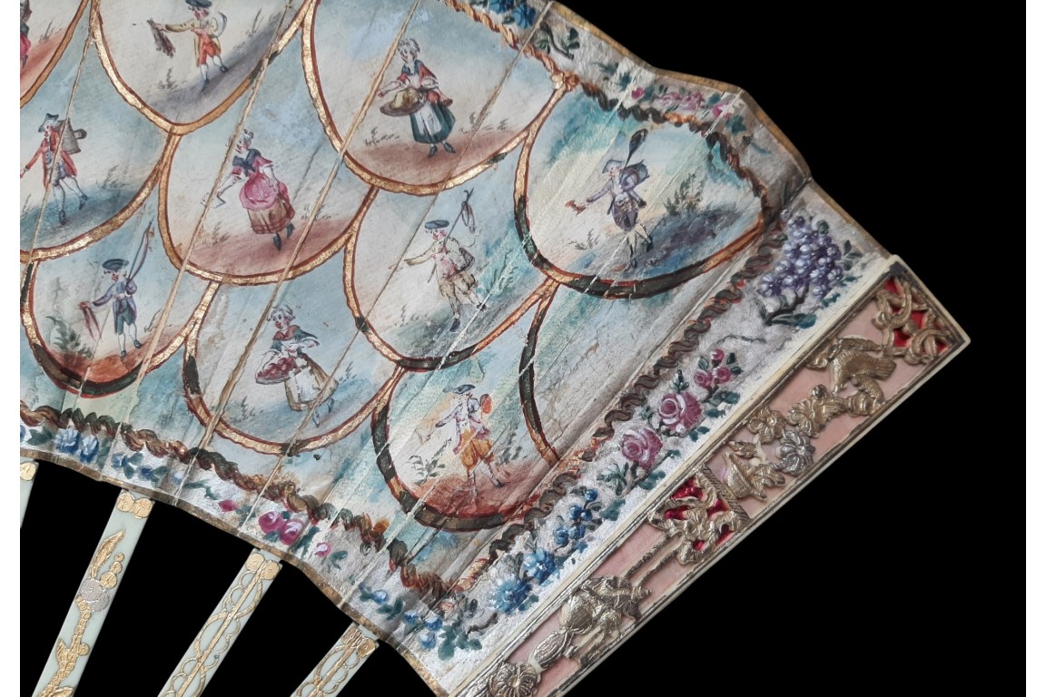 The peepshow trainer, the fan seller... fan of the cryes of Paris, circa 1770