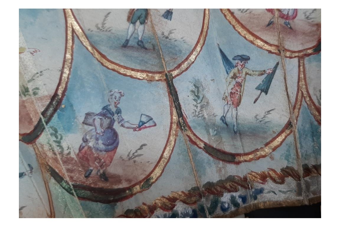 Le montreur de boite optique, la marchande d'éventails... Éventail des cris de Paris vers 1770