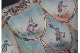 Le montreur de boite optique, la marchande d'éventails... Éventail des cris de Paris vers 1770