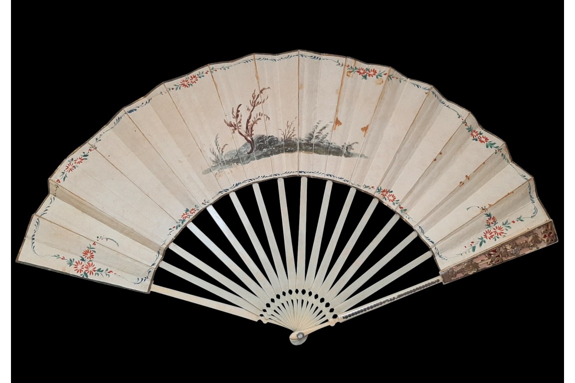 Le montreur de boite optique, la marchande d'éventails... Éventail des cris de Paris vers 1770