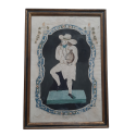 The miser, pinprick painting, folk art circa 1800